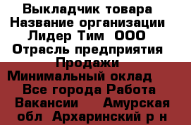 Выкладчик товара › Название организации ­ Лидер Тим, ООО › Отрасль предприятия ­ Продажи › Минимальный оклад ­ 1 - Все города Работа » Вакансии   . Амурская обл.,Архаринский р-н